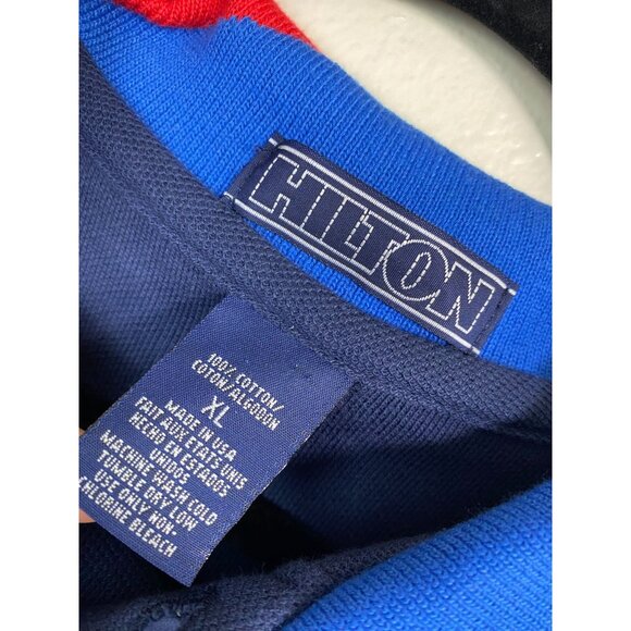 Vintage Hilton TNBA Mens Polo Shirt Size XL Bowling USA made Rockabilly Button - Picture 3 of 14